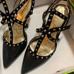 Sam Edelman Ocie Black Leather Heels